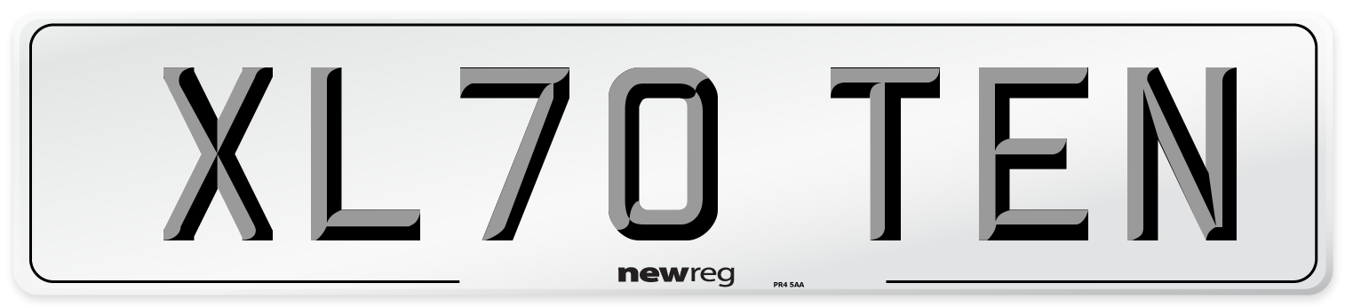 XL70 TEN Number Plate from New Reg